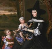 John Michael Wright Portrait of Mrs Salesbury with her Grandchildren Edward and Elizabeth Bagot Oil on canvas oil painting on canvas